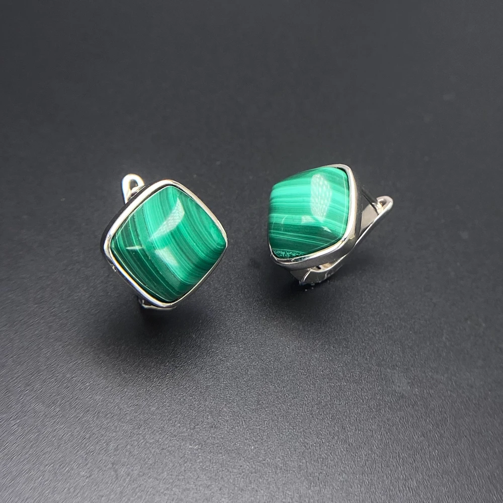 NONE Eleganter natürlicher Larimar-Ohrring aus Sterlingsilber, Lapis-Malachit, Aquamarin-Sodalith-Edelstein, 10 mm, für Damen, Party-Geschenk 7