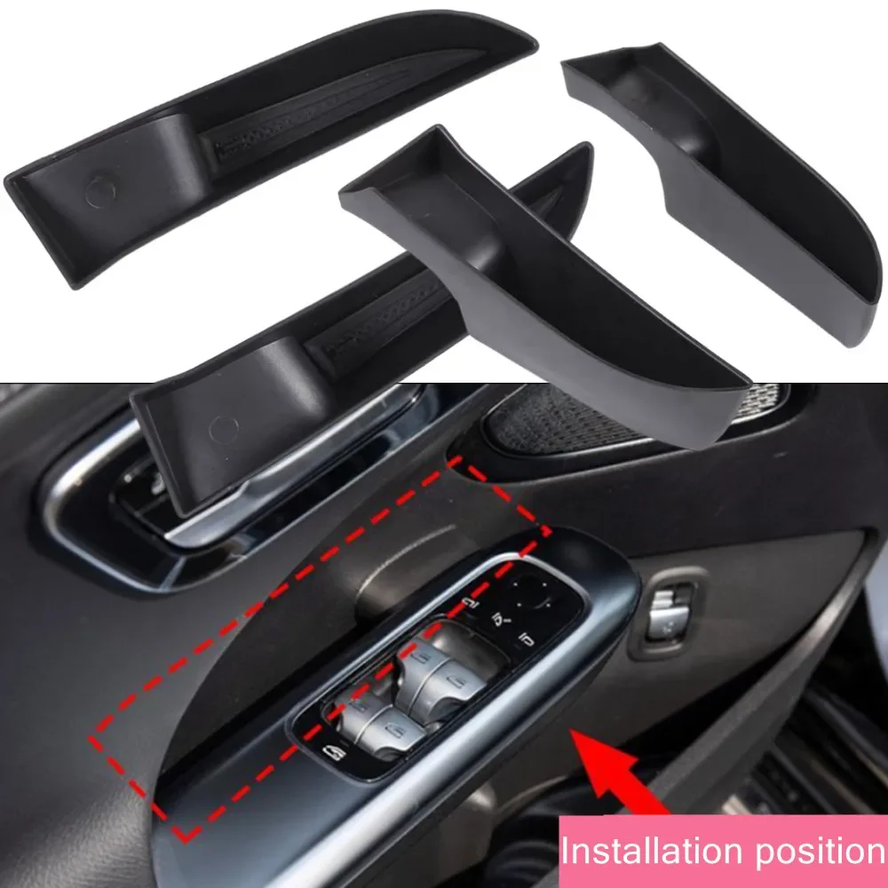 

For Mercedes Benz C Class W206 2022 2023 2024 ABS Car Door Handle Storage Box Container Tray Trim Auto Interior Accessories