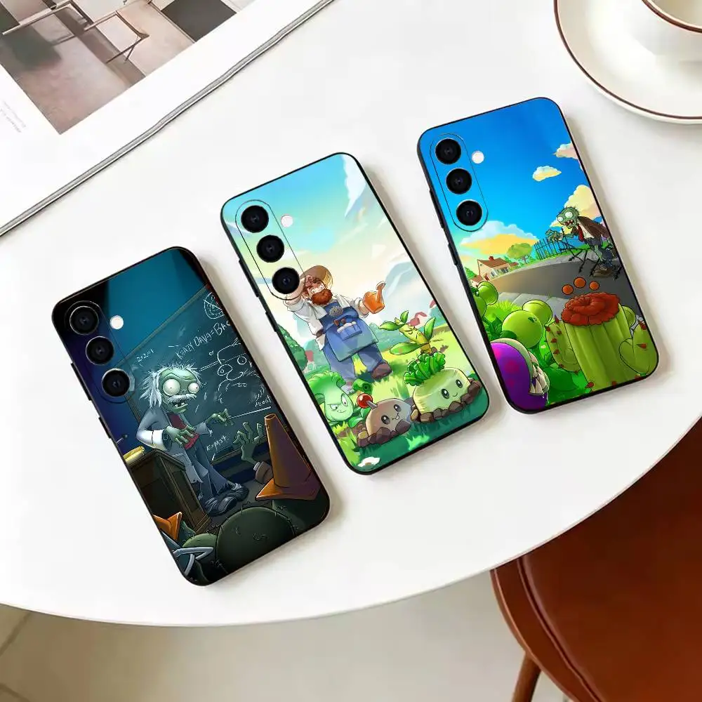 CUTE P-Plants vs. Zombies   Phone Case For Samsung Galaxy A73,A72,A71,A70,A53,A52,A51,Others Soft Black Cover