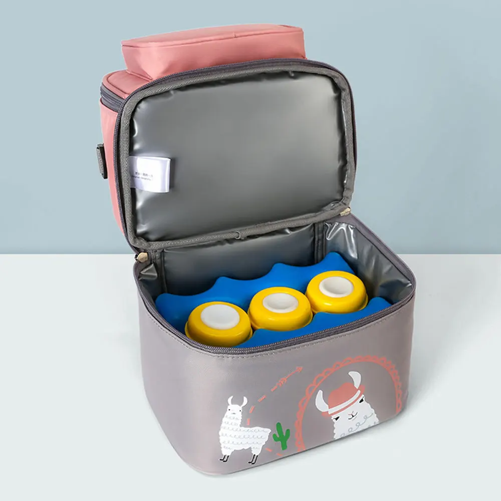 New Portable Mommy Backpack Breast Milk Bottle For Baby Preservation Handbag 2-In-1 Double Layer Lunch Storage Cooler Bag