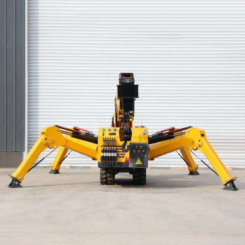 Multi-Functional Foldable Spider Crane Narrow Working 8 Ton Folding Hydraulic Engine Hoist Spider Crane Construction All-Terrain