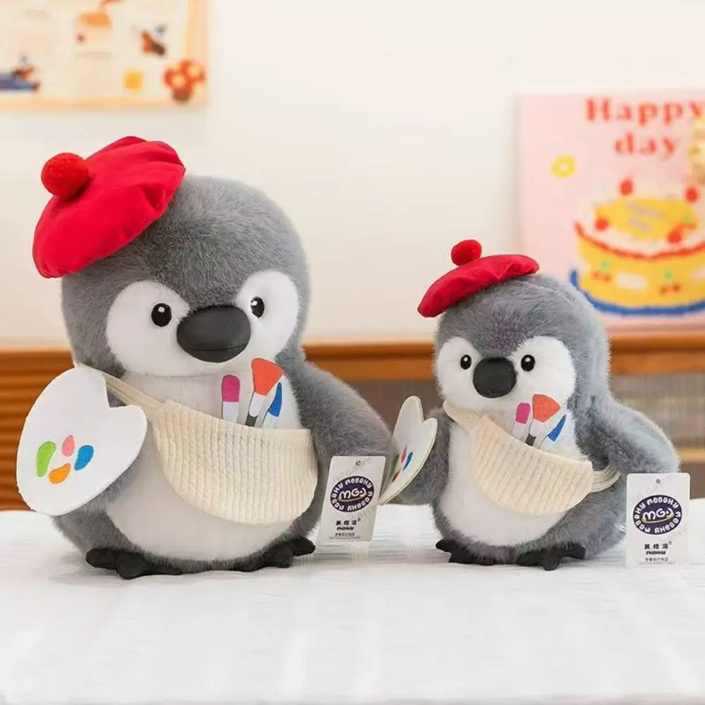 Kawaii Flauschiger Pinguin Umarmung Fisch Interaktive handgemachte Chef Pinguin Cartoon Collection Pinguin Maler Gefüllte Partyzubehör