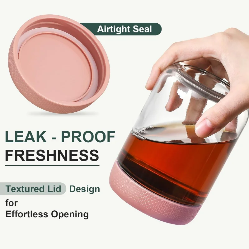 Glass Sealed Jar Kitchen Refrigerator Storage Jar Leak-Proof Food Storage Container Milk Fruit Coffee Fresh-keeping Jar with Lid