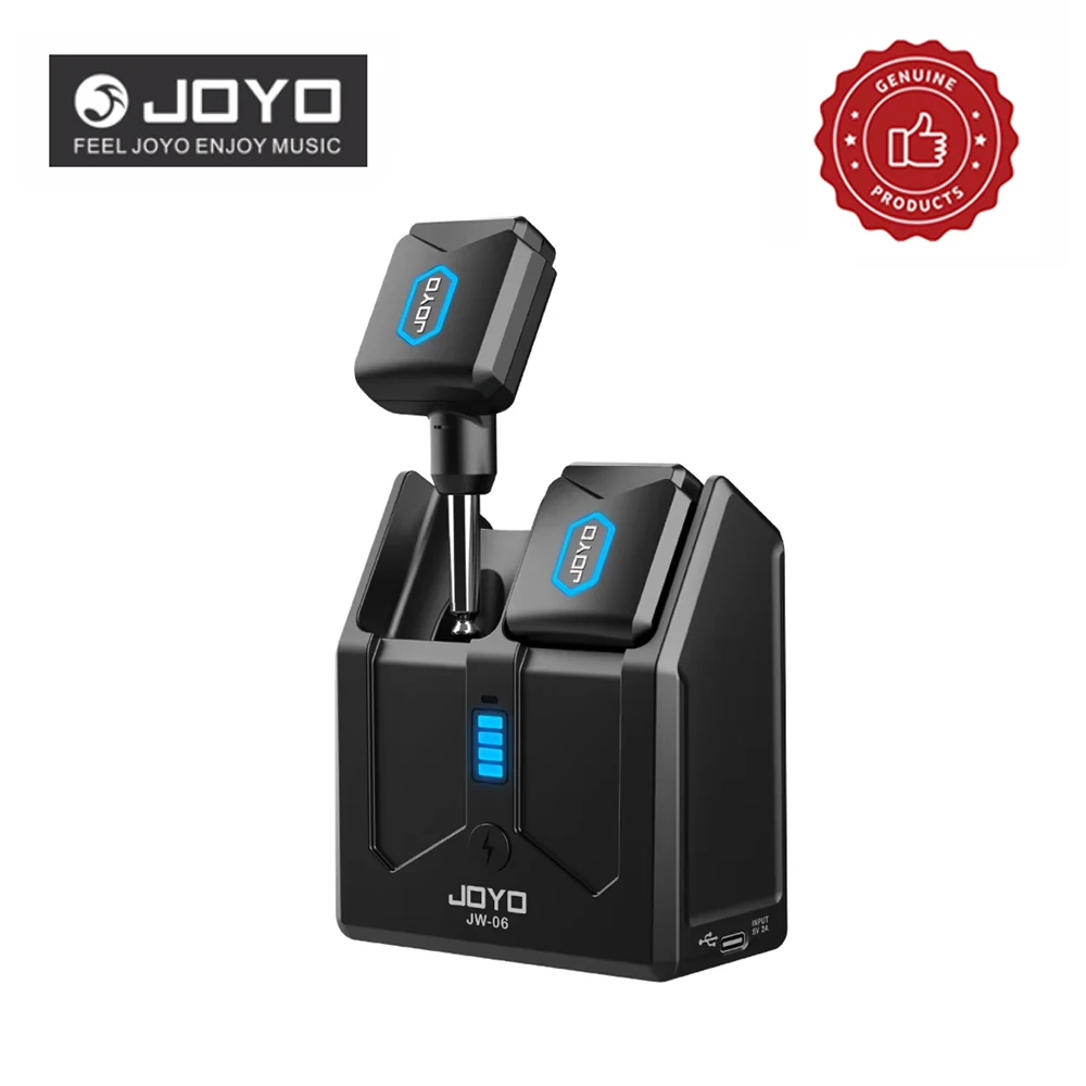 JOYO JW-06 Wireless Guitar System 5.8GHz Rechargeable Digital Wireless Guitar Transmitter Receiver with Portable Charging Case