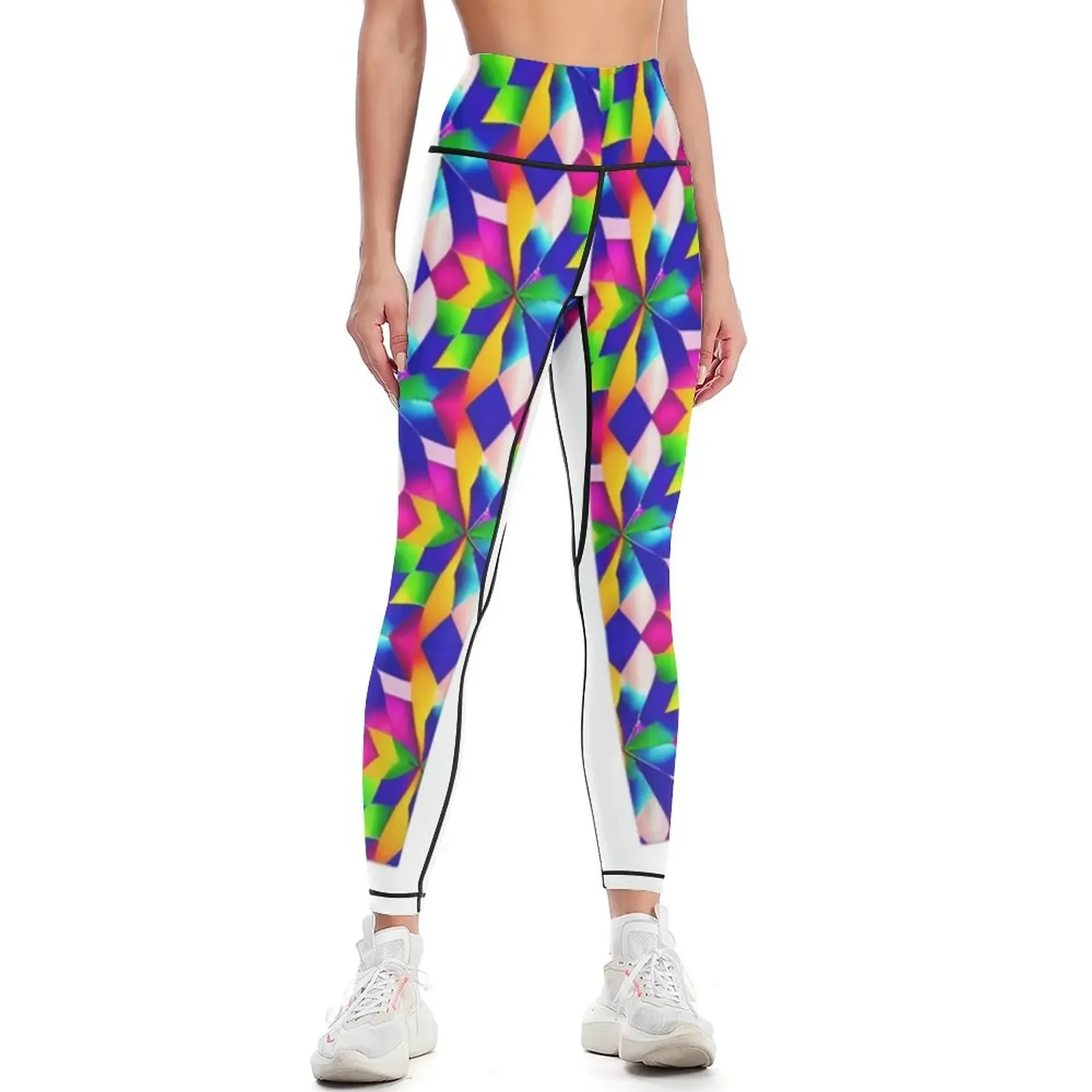 

Abstract vibrant joyful pattern Leggings Sports pants woman harem pants Clothing fitness Sports pants for Womens Leggings
