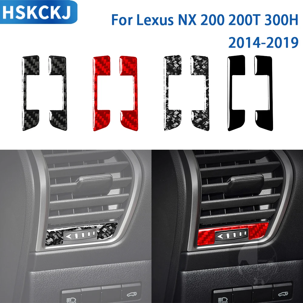 

For Lexus NX 200 200t 300h 2014-2019 Accessories Carbon Fiber Car Interior Instrument Panel Side Air Outlet Trim Stickers