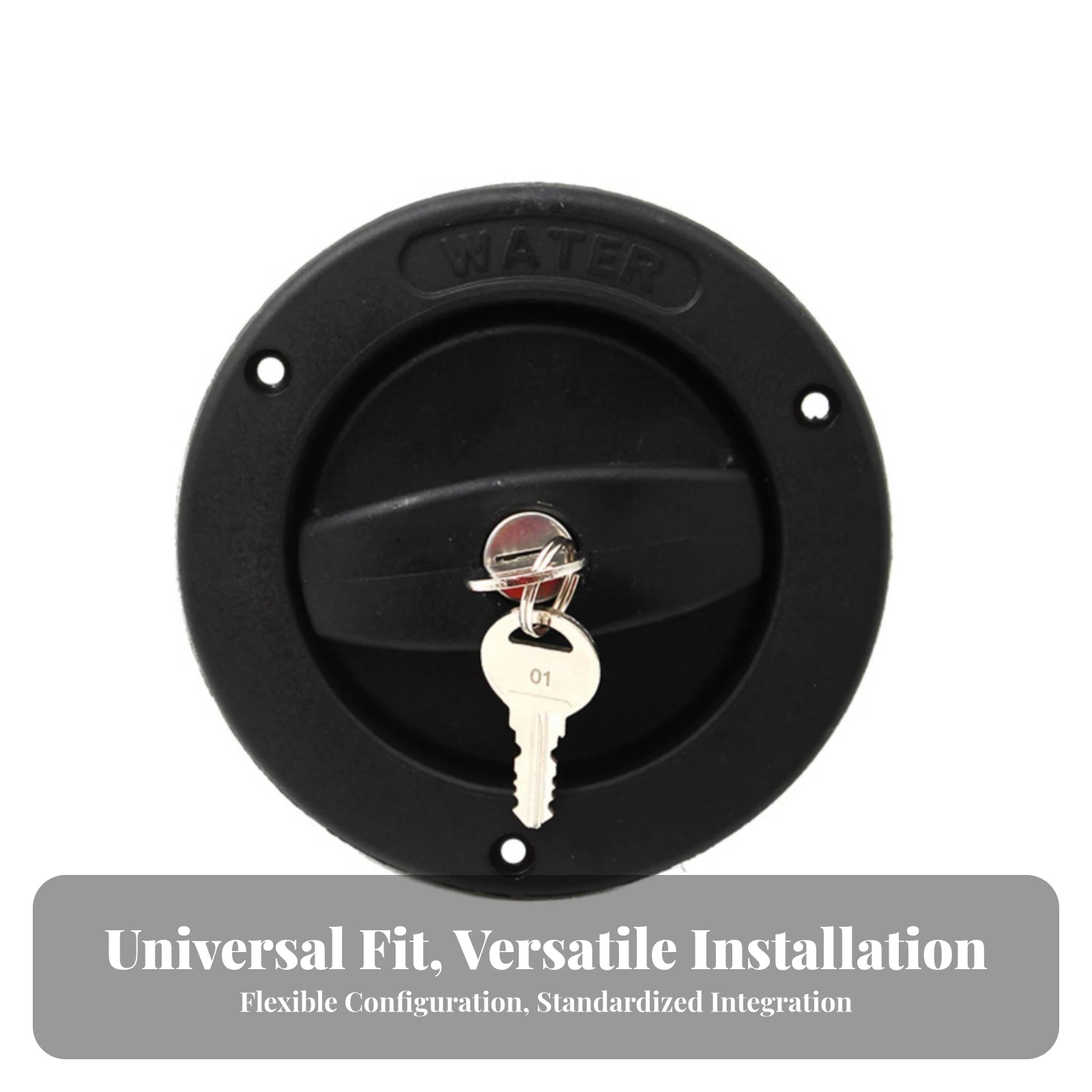 RV Water Inlet with Locking Cap Lockable Caravan Water Fill Hatch with Lock Water-Fill Fill Dish with Keys Long-Lasting Threaded