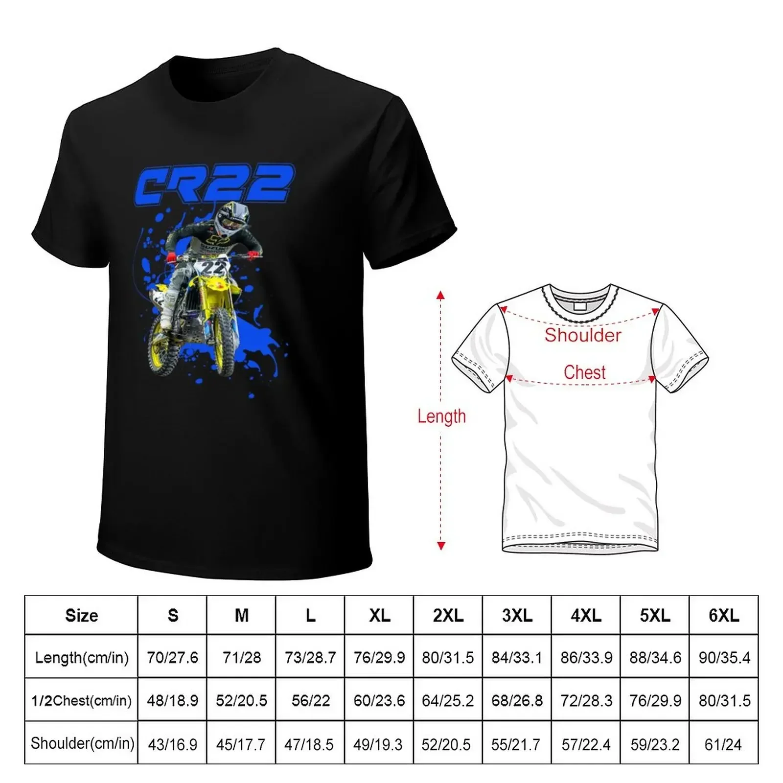 T-shirt Chad Reed 22 pour homme, Motocross et Smile Cross, CR22, D343, Vélo, Design cadeau, Médicaments surdimensionnés