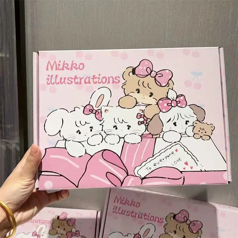 10pcs Kawaii Cute Mikko Cammy Latte Mousse Souffle Gift Box Cartoon Printed Carton Multifunctional Storage Box Gift For Girls