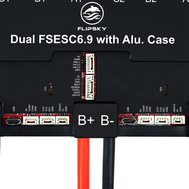 Flipsky ตัวควบคุมความเร็วในจอ DC แบบไร้แปรงถ่านฐาน100A FSESC6.9คู่บน VESC6.6พร้อมเคสอลูมิเนียมอุปกรณ์อ่างล้างความร้อน