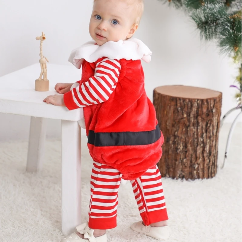 Christmas Baby Jumpsuit Infant Santa Romper Cosplay Santa Costume Outfit