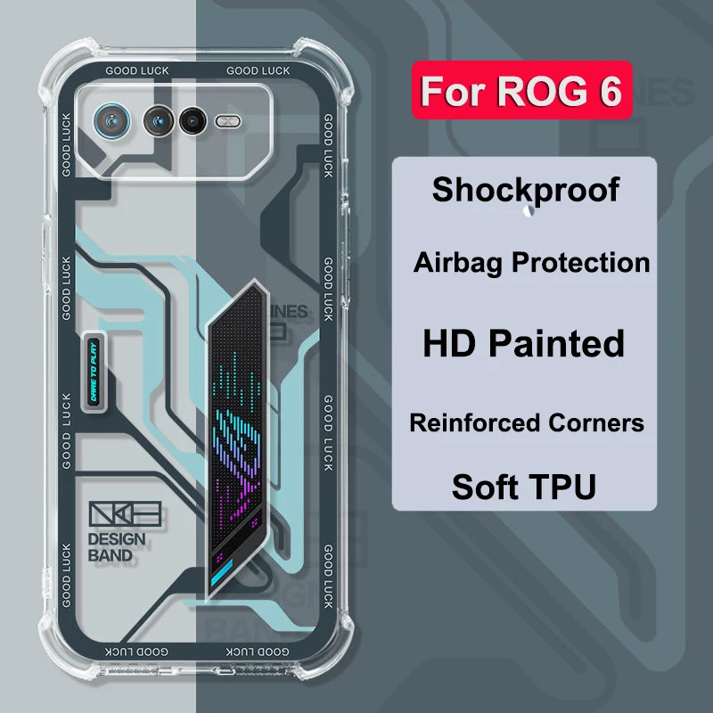 For Asus ROG 8 Pro Reinforced Corners Soft TPU Shockproof Airbag Case For Asus Zenfone 11 Ultra Cover For Asus ROG 3 5 5S 6 7 8