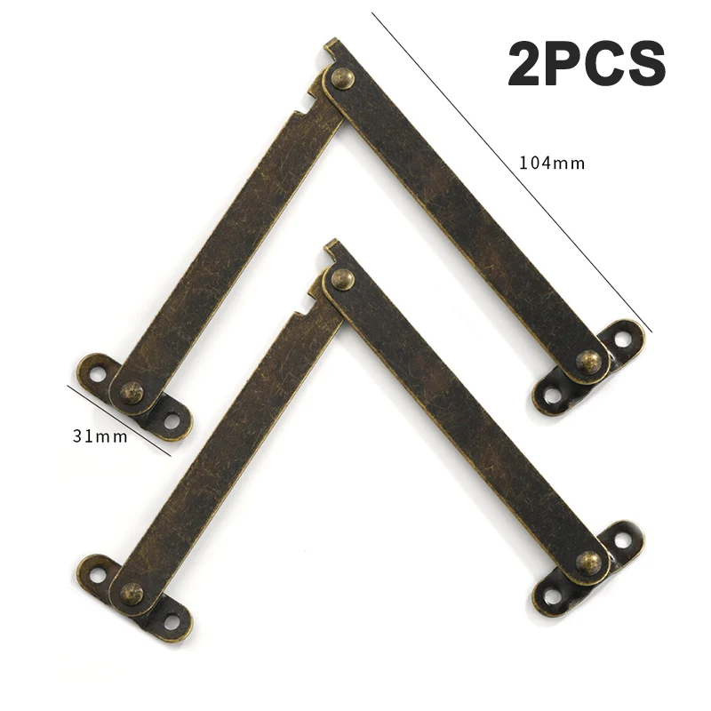 2Sets Lid Support Hinges Remain Antique Bronzes Iron Decor Hinge Box Furniture Hardware Cabinet Door Kitchen furniture hardware