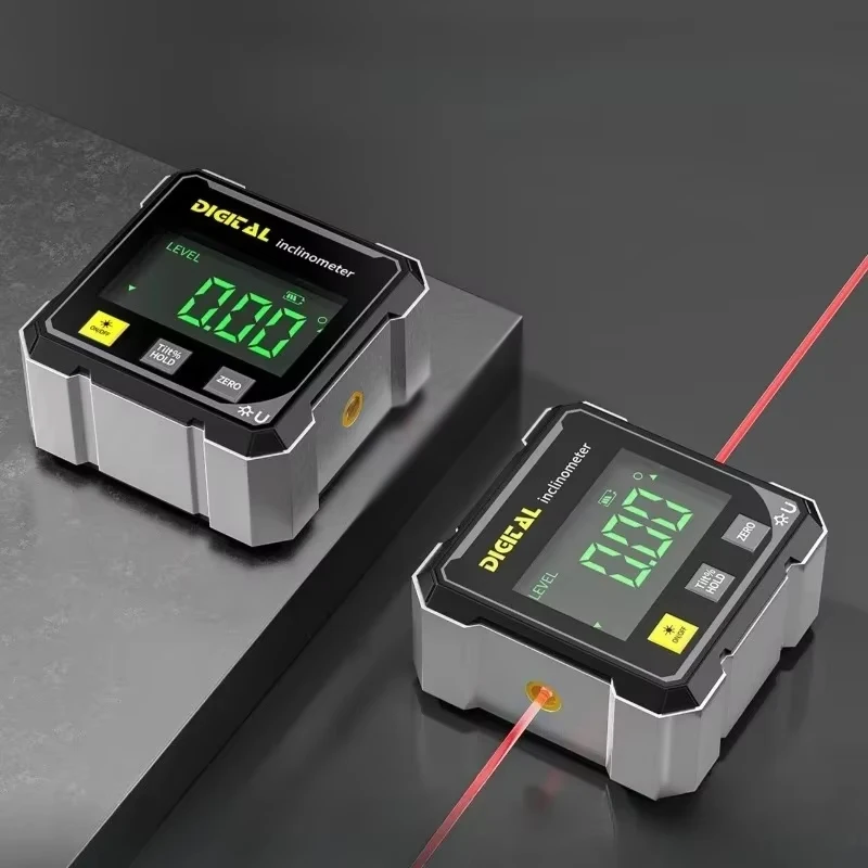 Pocket Digital Level Protractor Inclinometer Professional Digital Display Angle Gauge 360 Degree Magnetic Electronic Level Laser