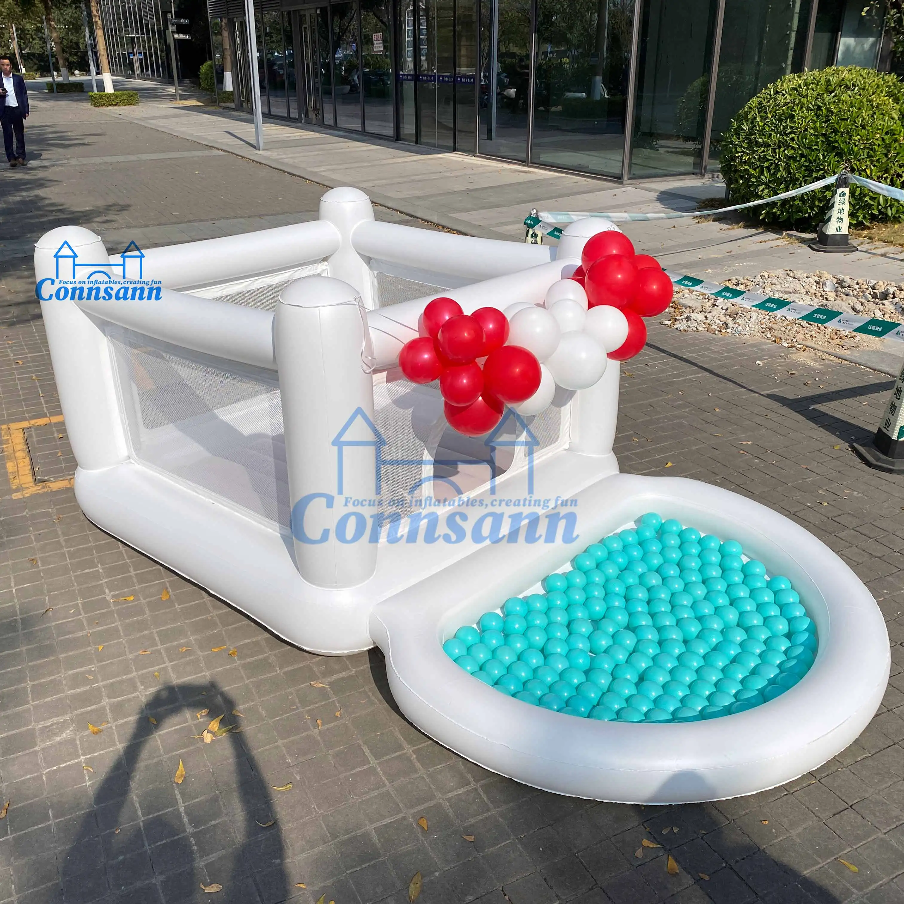 Ultimate Inflatable Bouncer Trampoline with Ball Pit Dual Play Zones for Endless Fun and Adventure for Kids have party and
