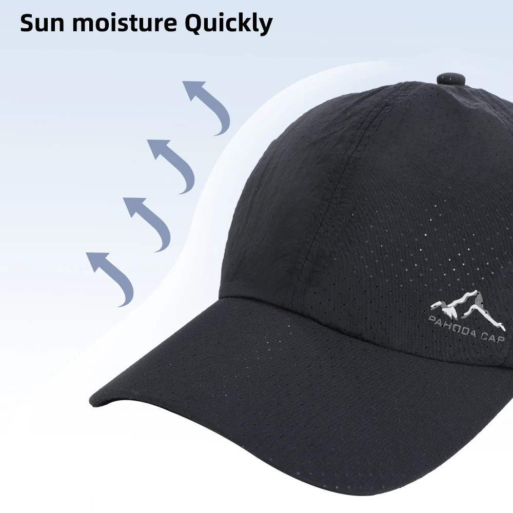 Summer Outdoor Sports Cap Golf Fishing Hat Quick Drying Sun Hat Adjustable Unisex Baseball Cap Women Men Lightweight Visor Cap