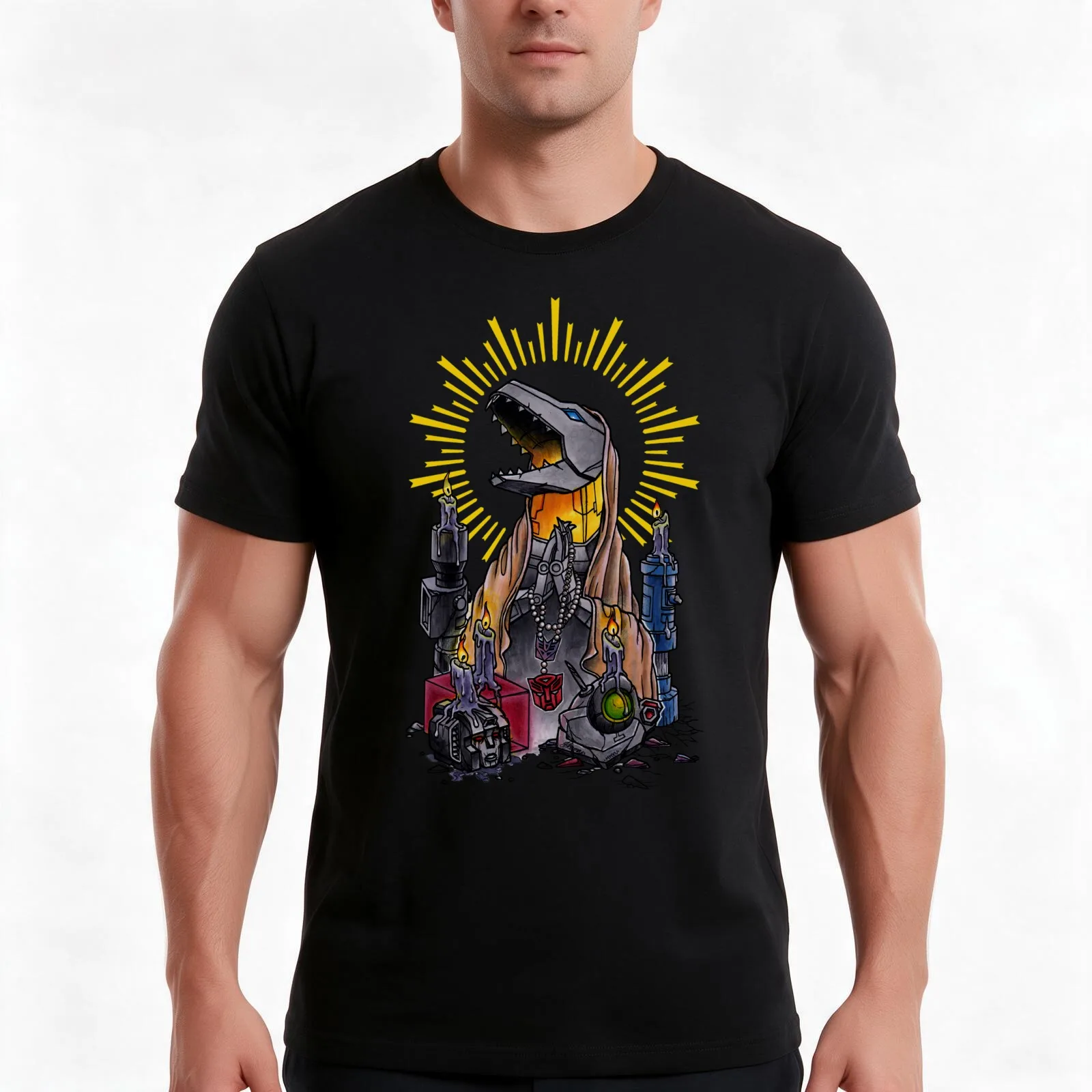 Mother Superior Grimlock T-Shirt, Summer Casual Cotton Tee, Oversized Streetwear Tops, Vintage Graphic Print, Unisex Men Women