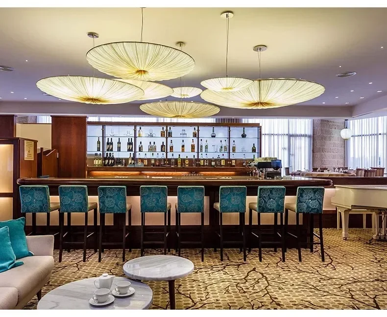 Nordic E27 LED Chandelier Japanese Bar Pendant Light Round