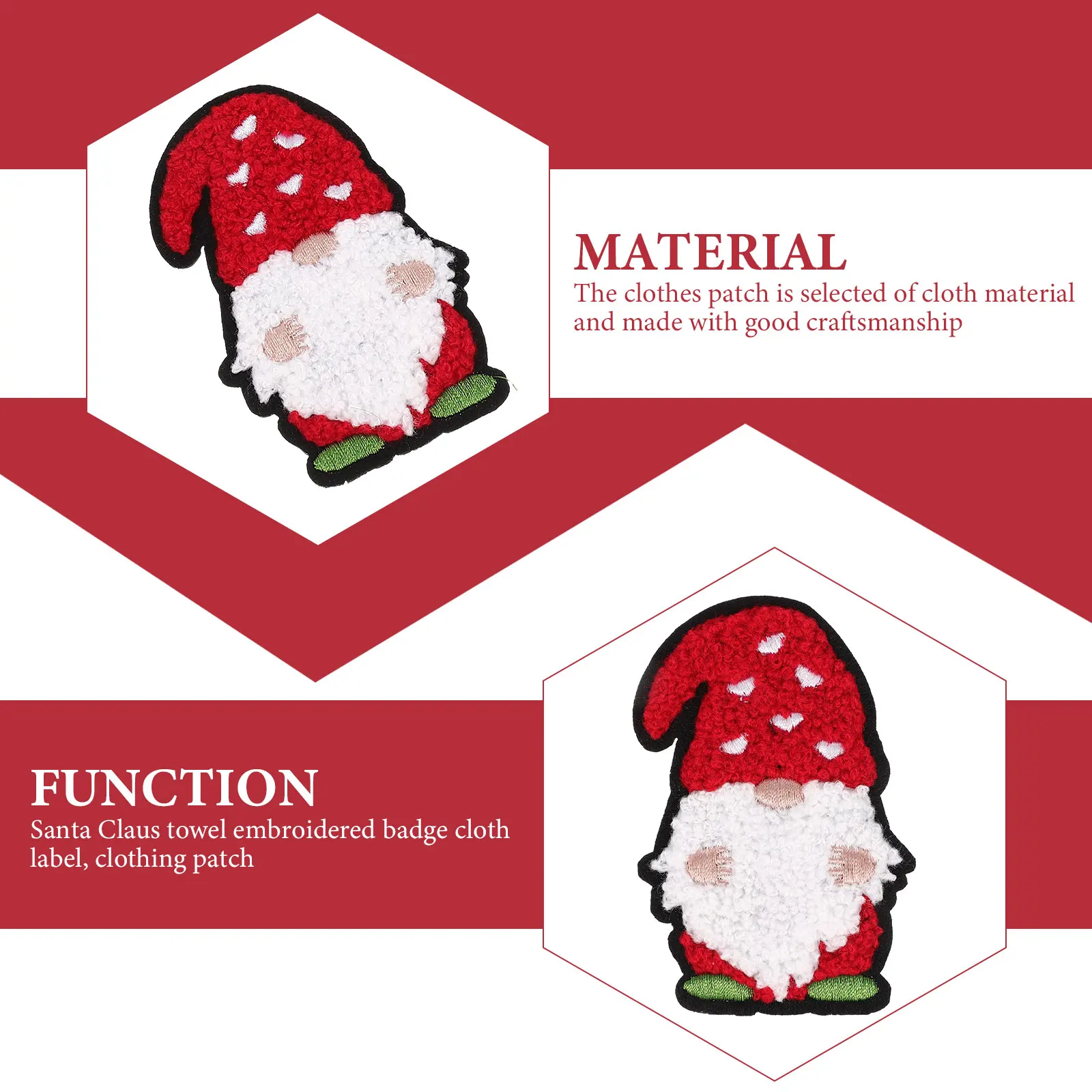 

12 Pcs Santa Claus Embroidered Cloth Stickers Clothes Patches Small Coat Christmas Party Polyester Sew on