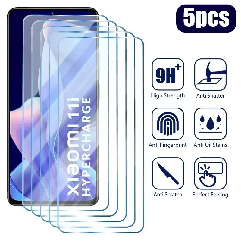 

5pcs Screen Protectors for Xiaomi Mi 11 Lite 5G NE 11T Pro Glass for Xiaomi Poco X3 GT X4 Pro M5 M5S M4 M3 F2 F3 F4 C40 Glass