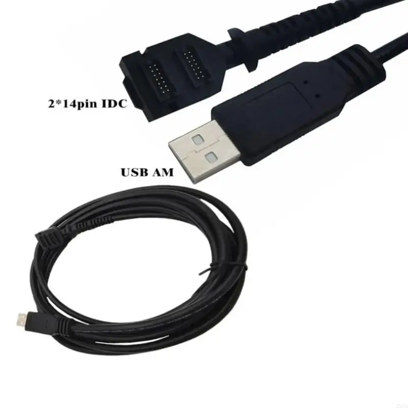 10ft IDC 14pin واجهات مزدوجة إلى USB2.0 كابل شحن الماسح الضوئي لأجهزة VX805 VX820 203A