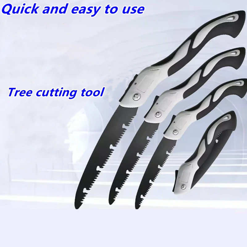 منشار يدوي خفيف الوزن محمول قابل للطي شديد التحمل للتخييم الخشبي، منشار تشذيب الخشب بنفسك مع أدوات تشذيب الأسنان الصلبة