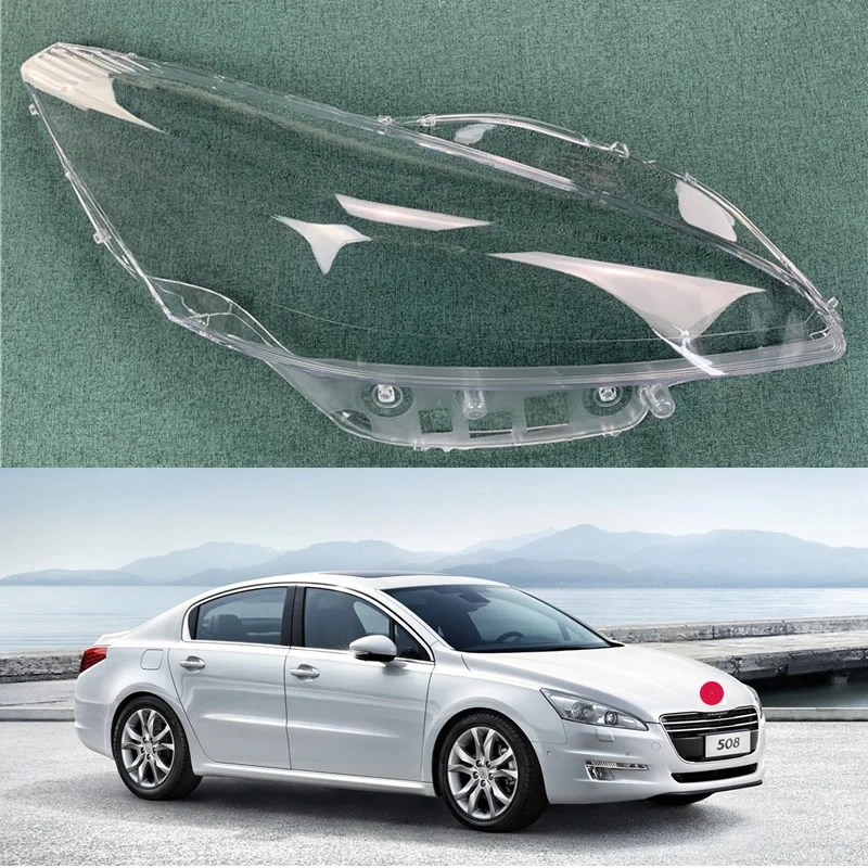 

For Peugeot 508 2011 2012 2013 2014 Headlamp Cover Lamp Shade Headlight Shell Lens Plexiglass Replace Original Lampshade