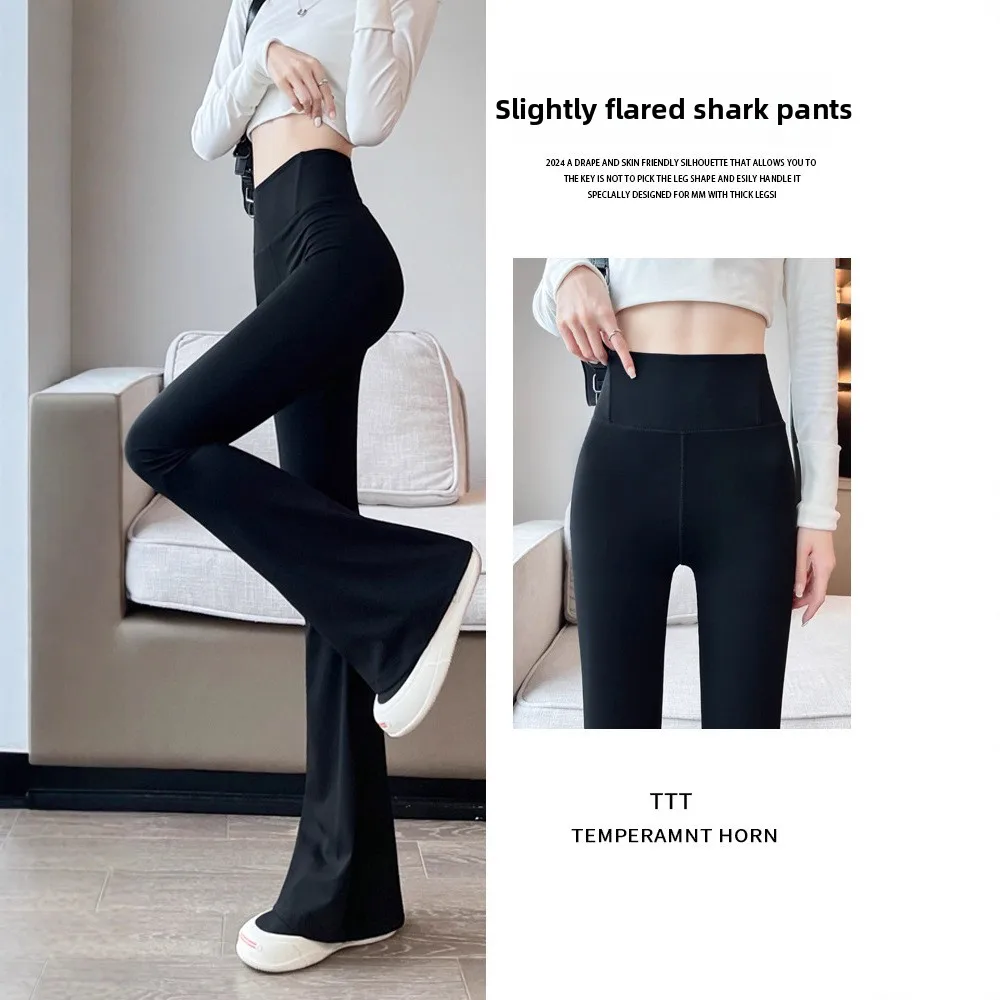 

High Waist Yoga Fitn Sports arkskin Pants Women's Spring Autumn Bla Leggings Ankle Length Thin Fabric Long Pants