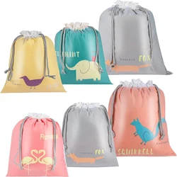 1pc Waterproof Drawstring Double Layer Drawstring Bag Drawstring Travel Bag Cartoon Socks Underwear Dirty Clothes Storage