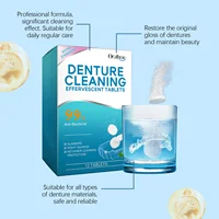 Denture Cleaning Tablets Whitening Removing Stains Plaque Fresh Breath Antibacterial Portable False Teeth Effervescent Pills 2