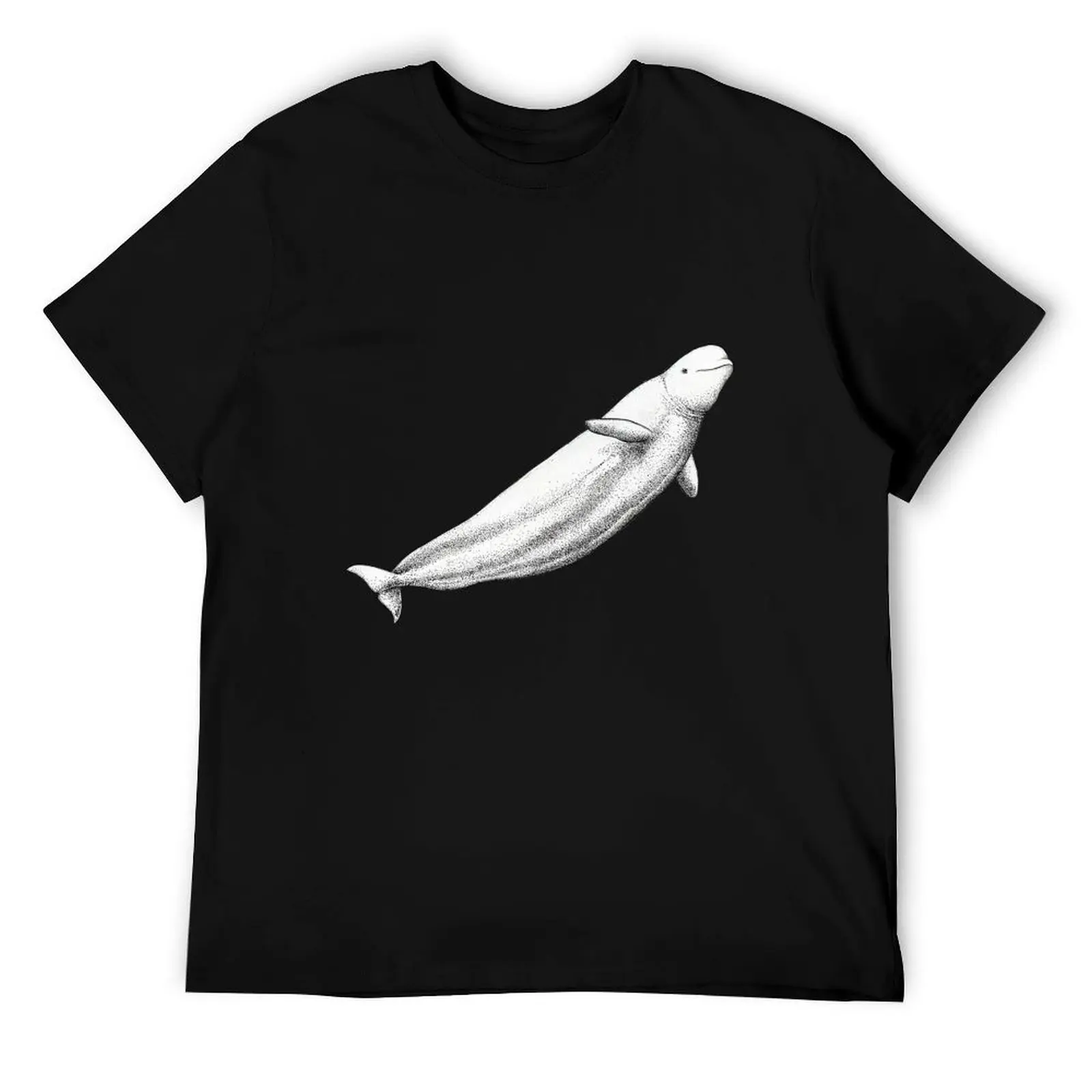 

Beluga whale (Delphinapterus leucas) ink artwork T-Shirt men t shirt cotton 100% t shirts cotton 100% T-Shirt