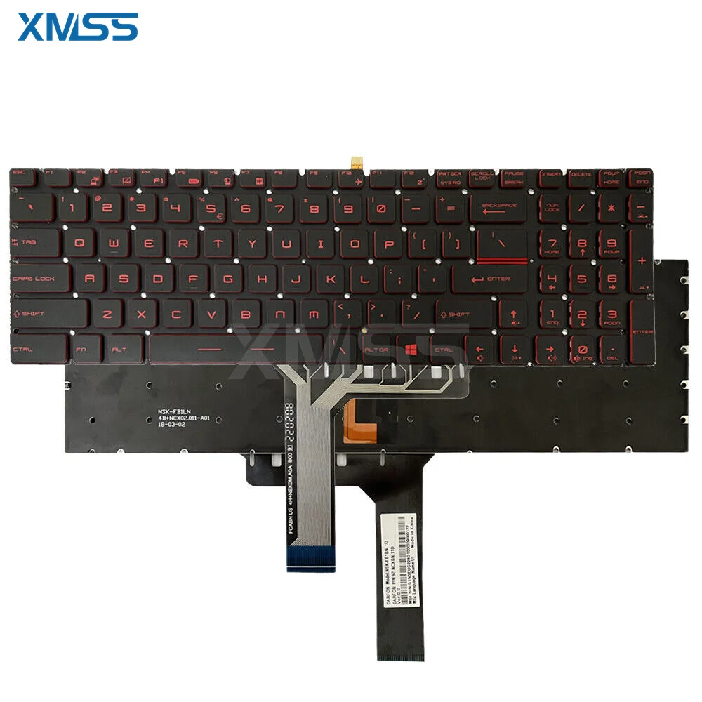 Imagem -03 - Backlight do Teclado dos Eua para Msi Fino 8rc 9rd 9rd Ms17f1 Ms-17f2 Ms-17f5 Vermelho