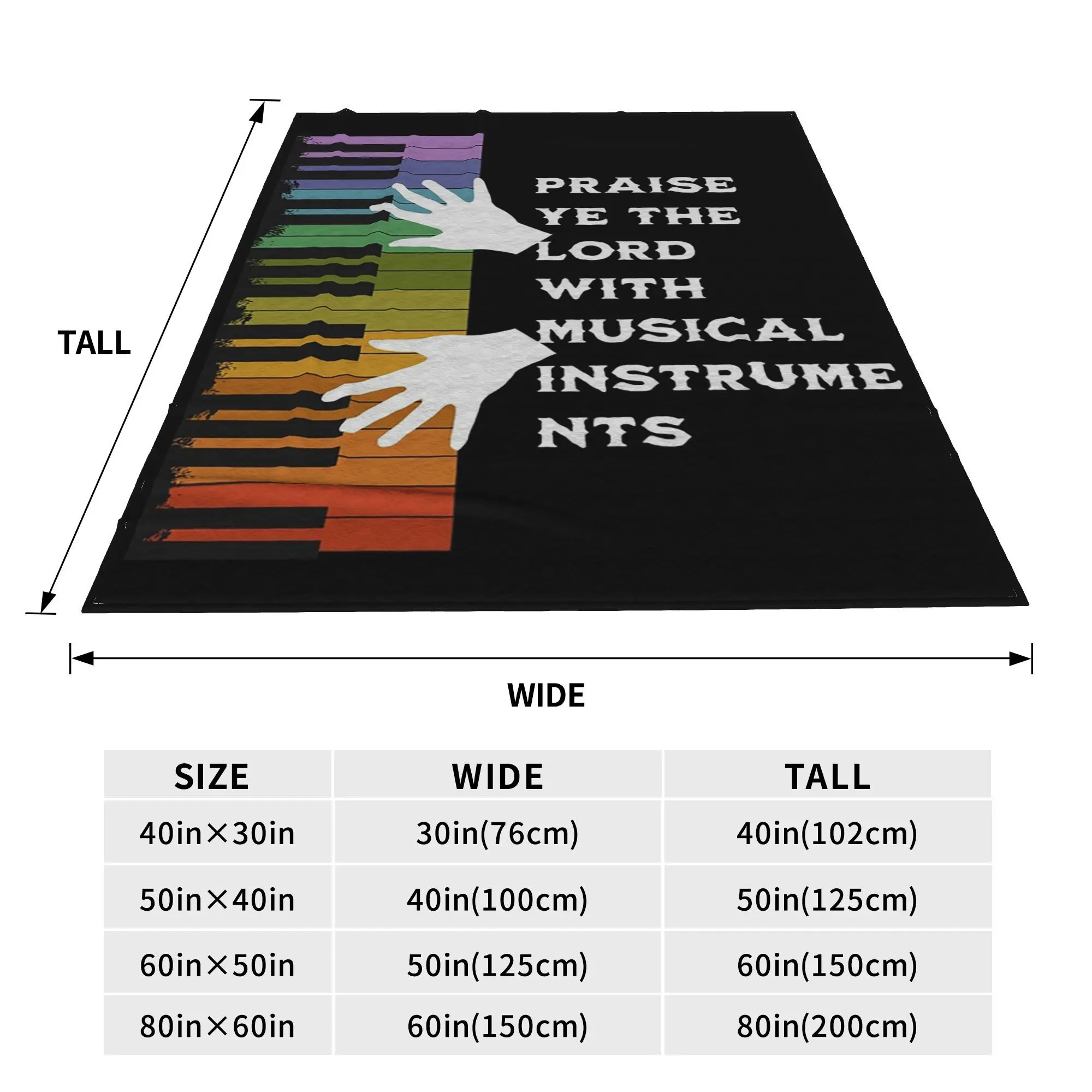 Praise ye the Lord with musical instruments Blanket Flannel Sofa Throw Blanket for Couch Bedding Office Throws Bedspread Quilt