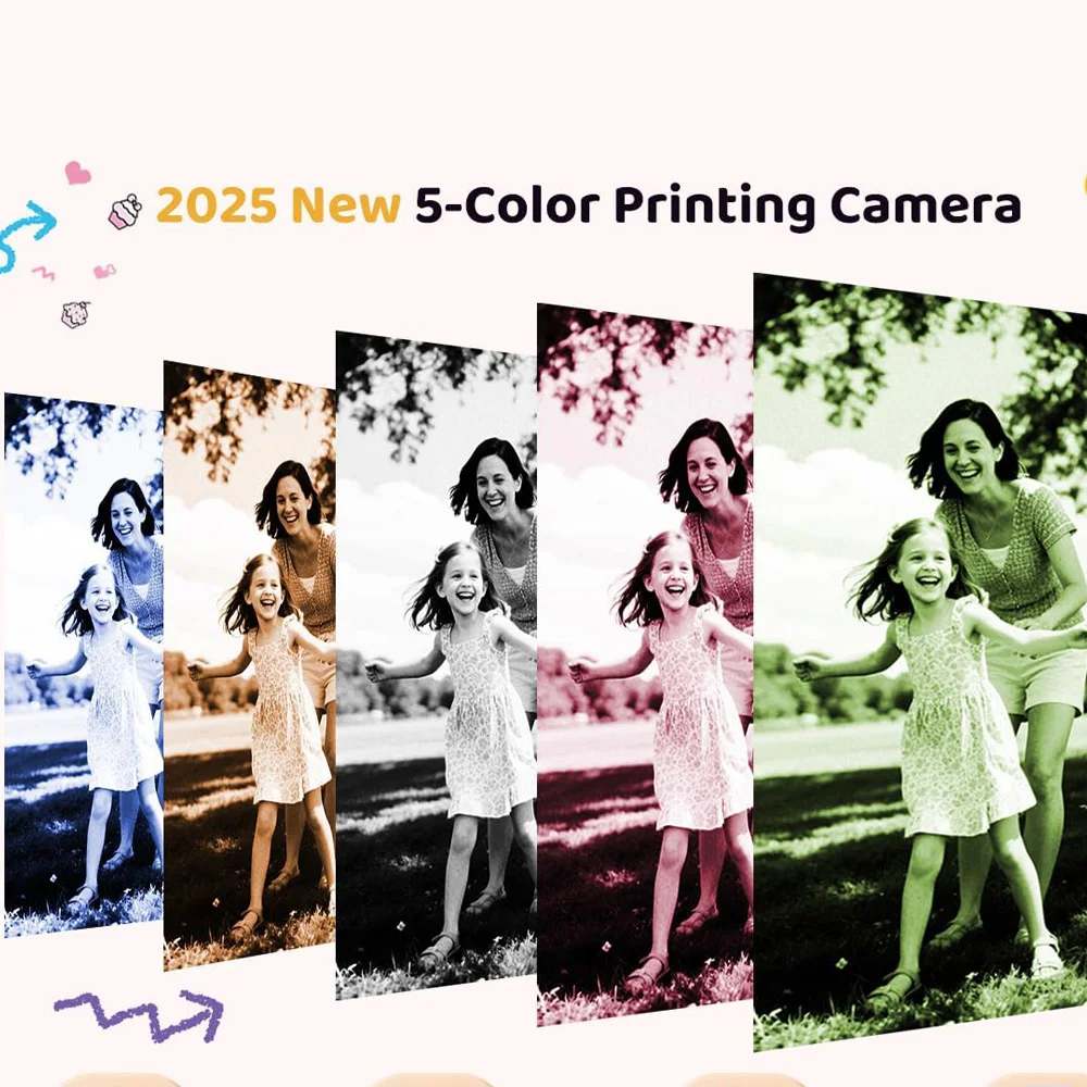 Kids Color Instant Camera 5 Color Printing Camera 32GB 1080P Thermal Print Toys Camera Print Photo Video Games Children Gift