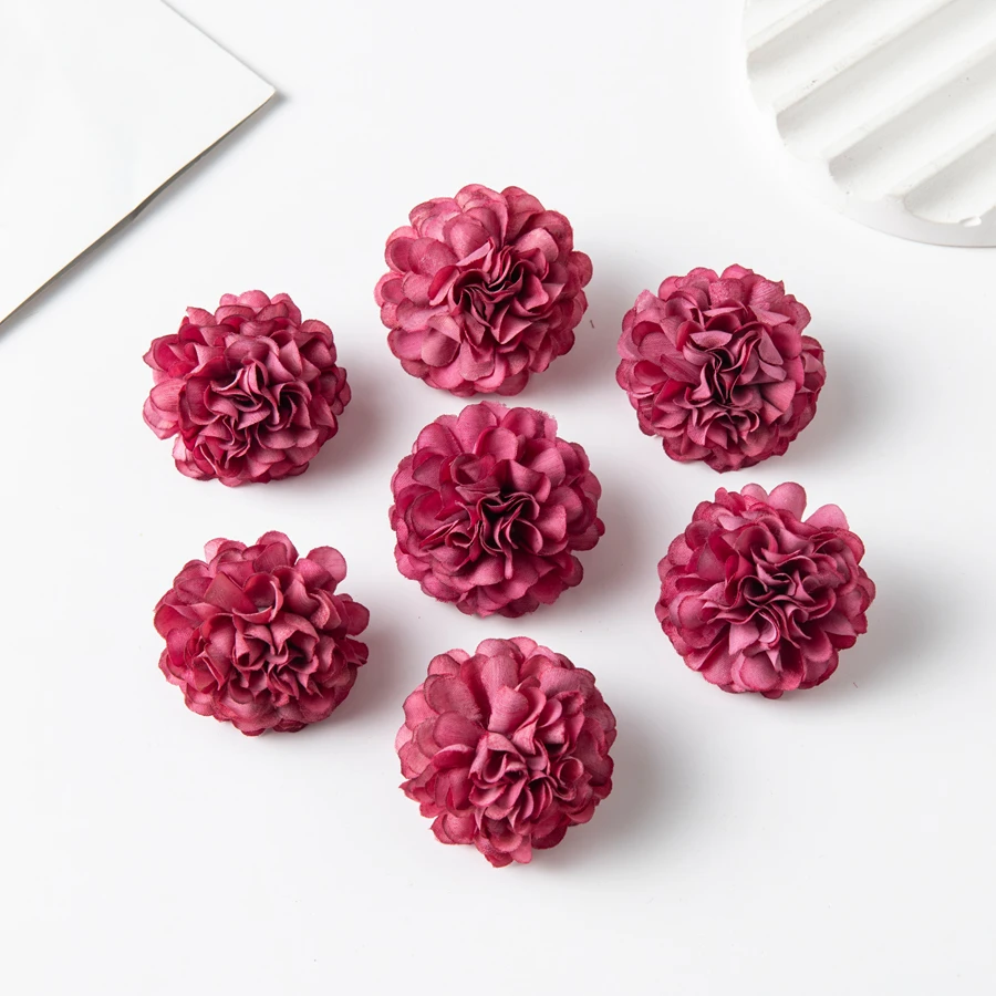 10/20 Stück Seiden-Karminblumen Hortensien für Hochzeit, Party, DIY, Geschenkbox, Scrapbook, Weihnachtskranz, Heimdekoration, künstliche Blumen – Detail 6