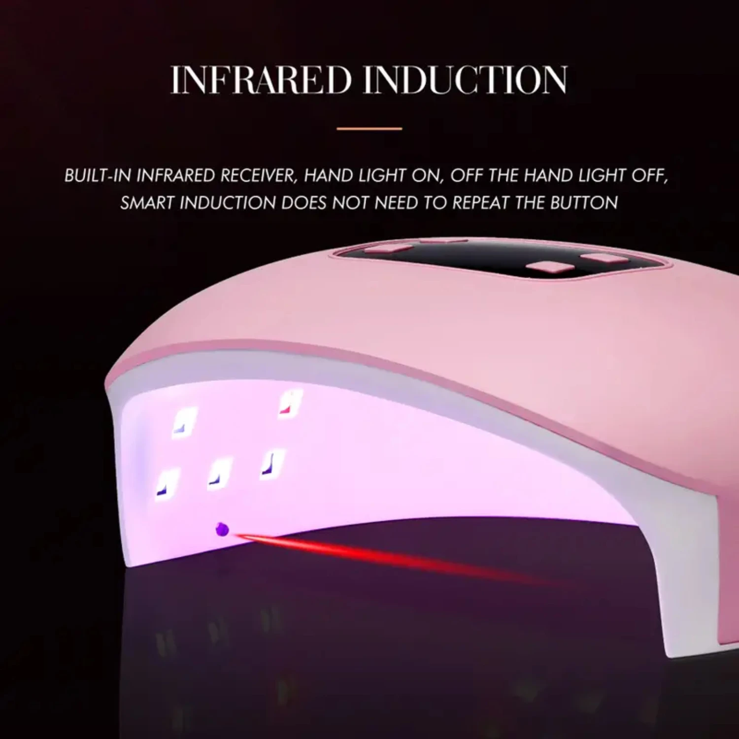 مصباح تجفيف الأظافر LED صغير خفيف الوزن بقدرة 60 وات، شحن USB، مصباح مانيكير مستشعر للحركة للاستخدام المنزلي - مثالي لعلاج الأظافر