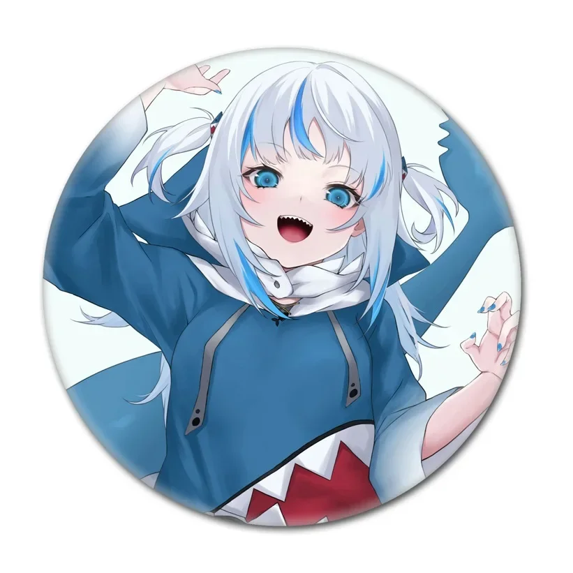 Cartoon Surrounding Shark Girl Badge Hot Anime Fanart Product Hobby Collectibles Creative Design Children's Day Gifts for Kids