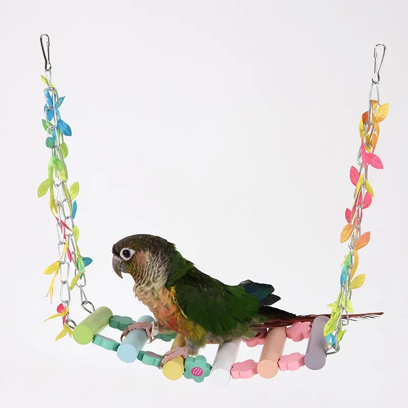 Parrot toy swing bird toy tiger skin peony mysterious phoenix parrot cage toy set hammock suspension bridge