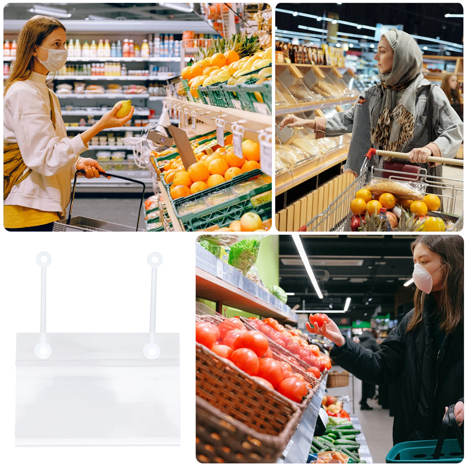 

25pcs Pvc Price Tags Display Buckle For Retail Shelves Refrigerated Storage Food Cabinet Hooks Supermarket Supplies