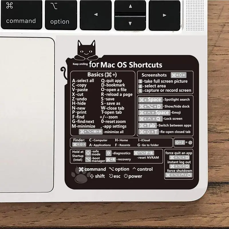 Shortcut Sticker 2023 Word/Excel Quick Reference Guide Keyboard Shortcut No-Dirt Adhesive Compatible With 13-16 Inch Air/Pro