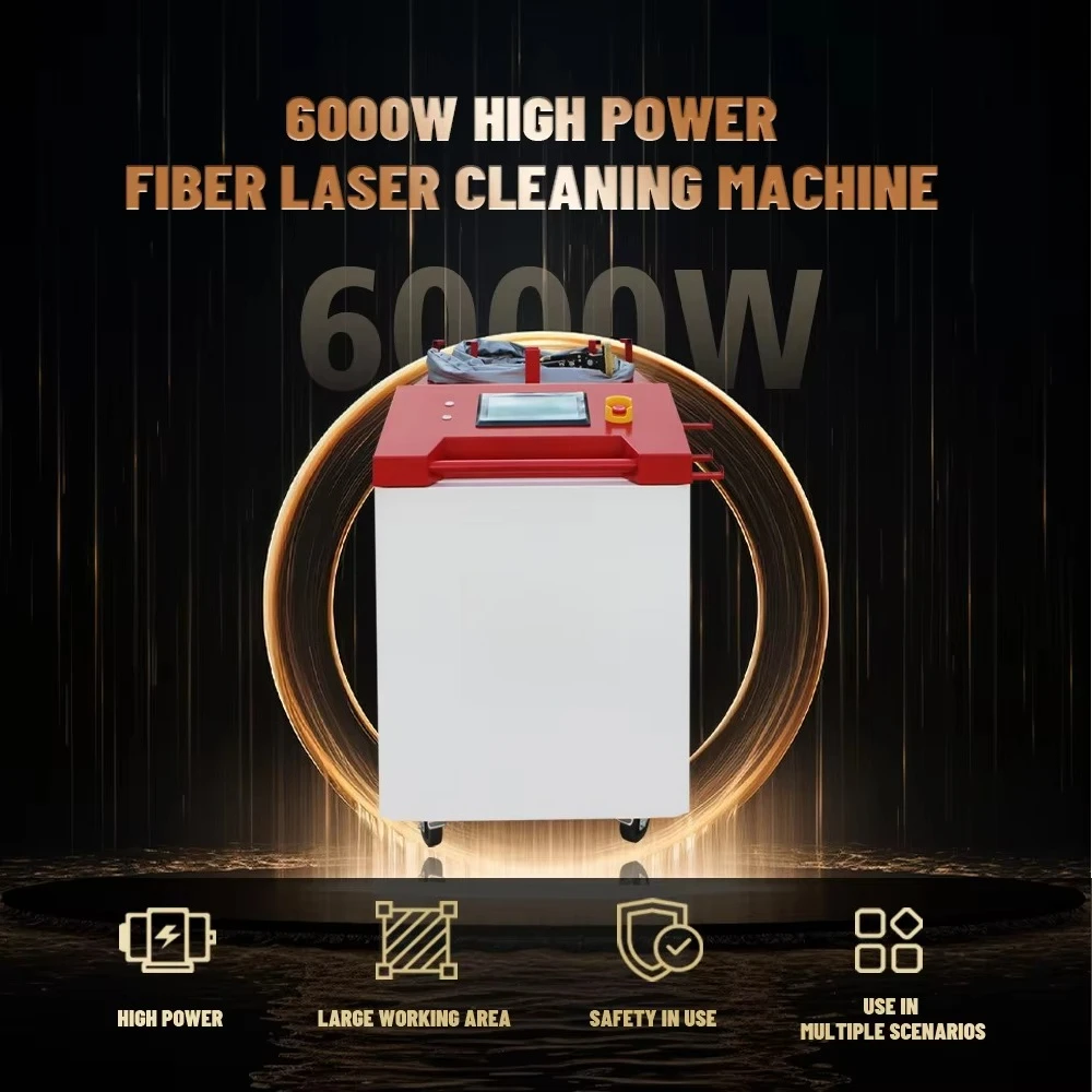 Industrial Continuous Fiber Metal Clean Cleaning Machine 6000w for Rust Paint Removal Price