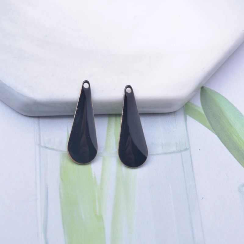30 Stück Kupfer-Emaille Wassertropfen-Anhänger Beidseitig Emailliert Anhänger DIY Schmuck Ohrring Herstellung – Detail 6