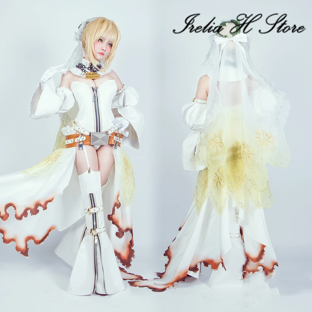 Irelia H Nero FATE/EXTRA Nero Claudius Cosplay Costume nero Bride wedding dress Game stage 3 game anime dress women