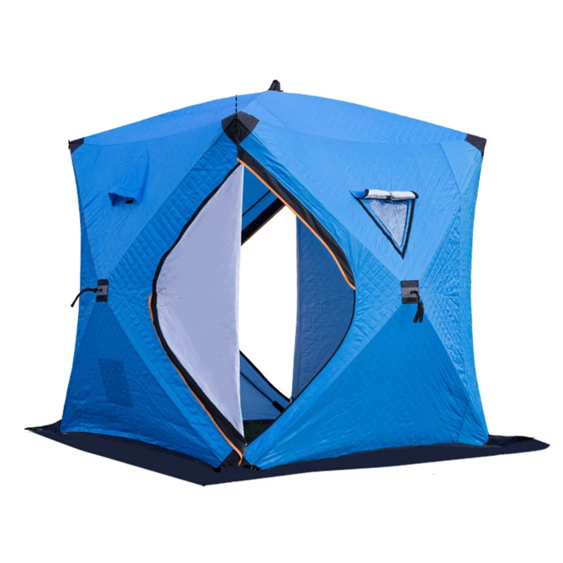 Portable Ice Fishing Shelter Easy Set-up Winter Fishing Tent Shelter Oxford Cloth Waterproof Windproof Warm Keeping Fishing Tent