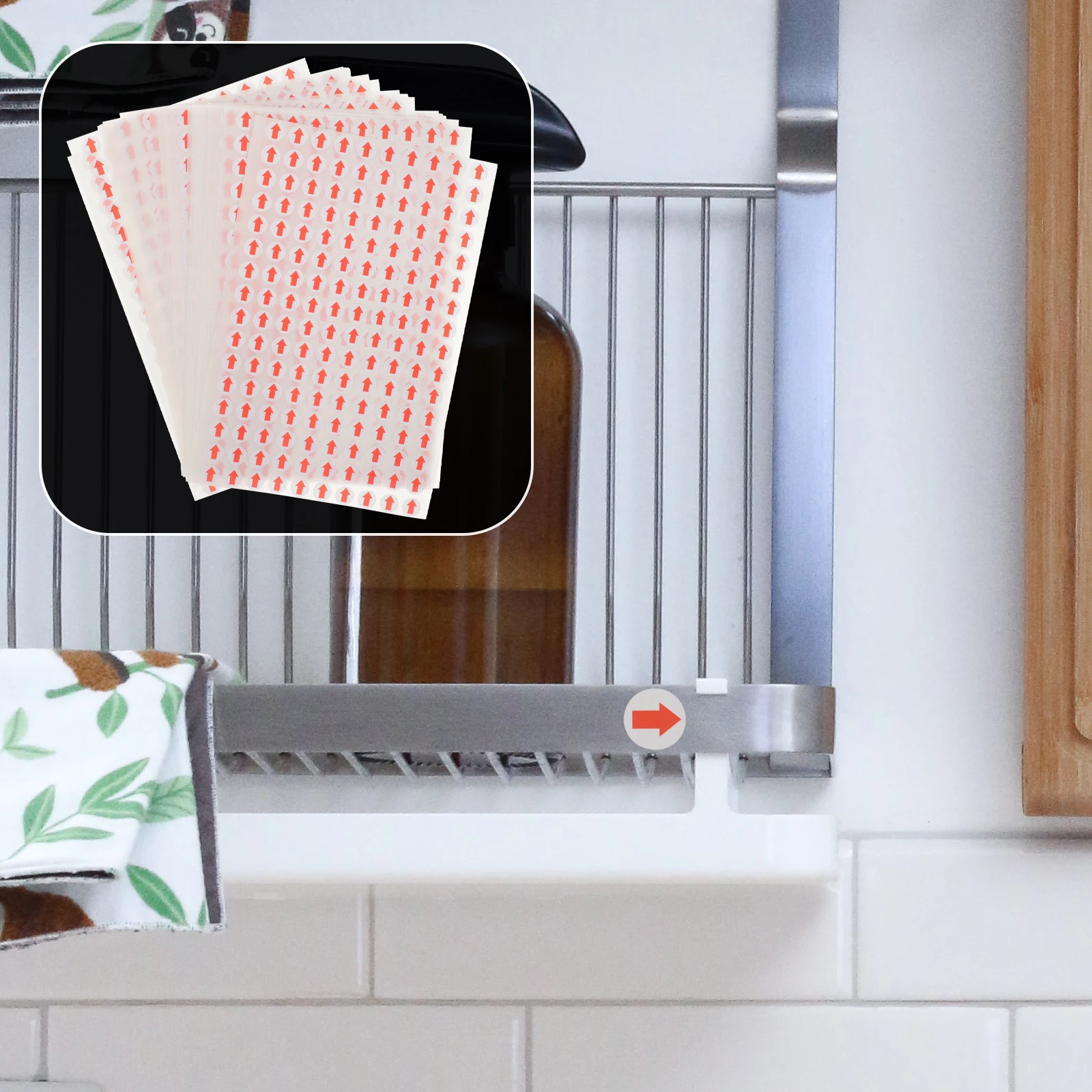 20 Sheets Arrow Stickers For Direction Indication Red Adhesive Decals Floor Wall Marking Signs Paper Material Easy Stick