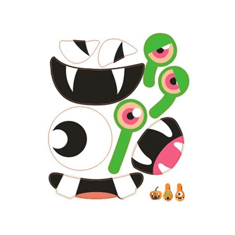 

Halloween Stickers for Kids Sticker Scrapbook Water Bottles Make Face Sticker Sheets DIY Party Favor Supplies Craft