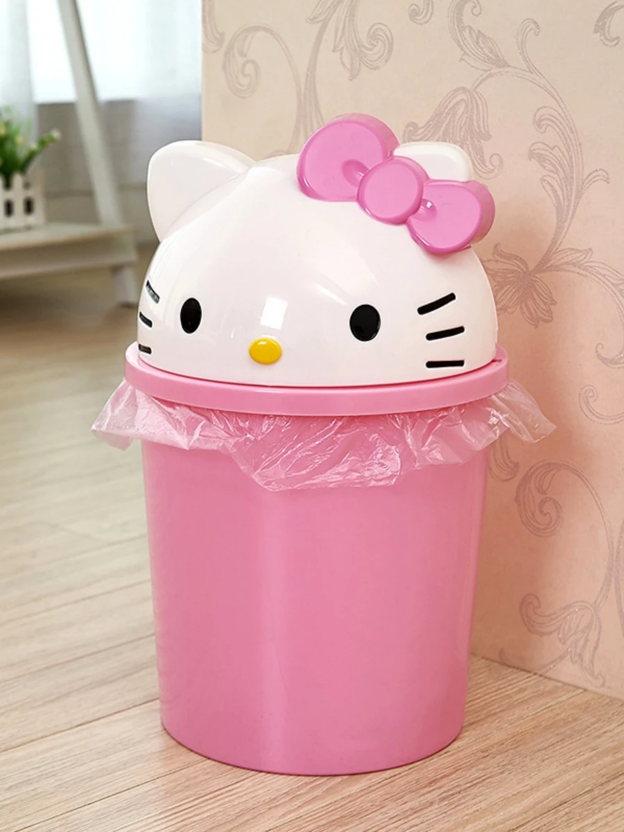 Sanrio nouveau Hello Kitty poubelle poubelle poubelle poubelle Binsanrio Kawaii poubelle papier panier peut salon chambre