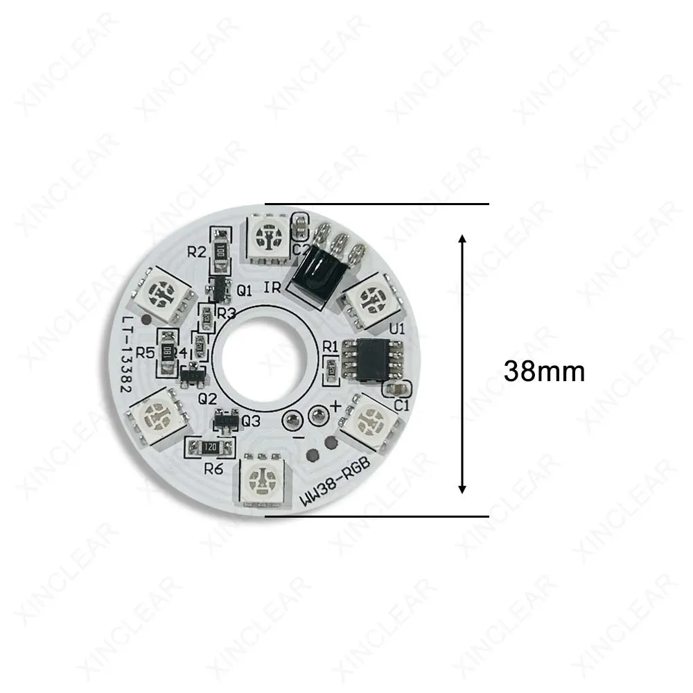 Imagem -04 - Placa de Luz Rgb de Gradiente Colorido Led 5v de Diâmetro 31 mm com Placa de Luz Pcb de Controle Remoto para Luz de Faia de Aquário Faça Você Mesmo de Alta Qualidade