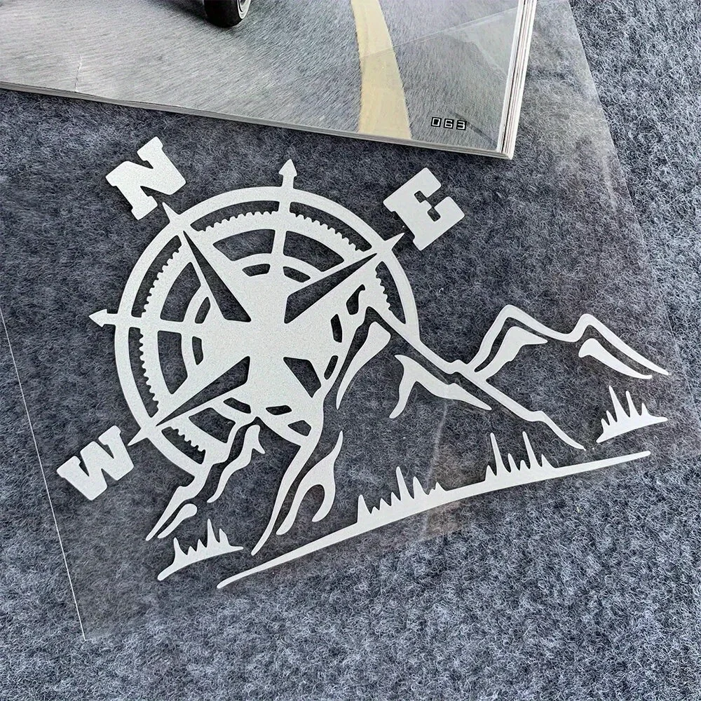 Jungle Exploration Compass Reflective Sticker Waterproof PVC Vinyl Decal for Motorcycle Helmet Car Truck Window Bumper