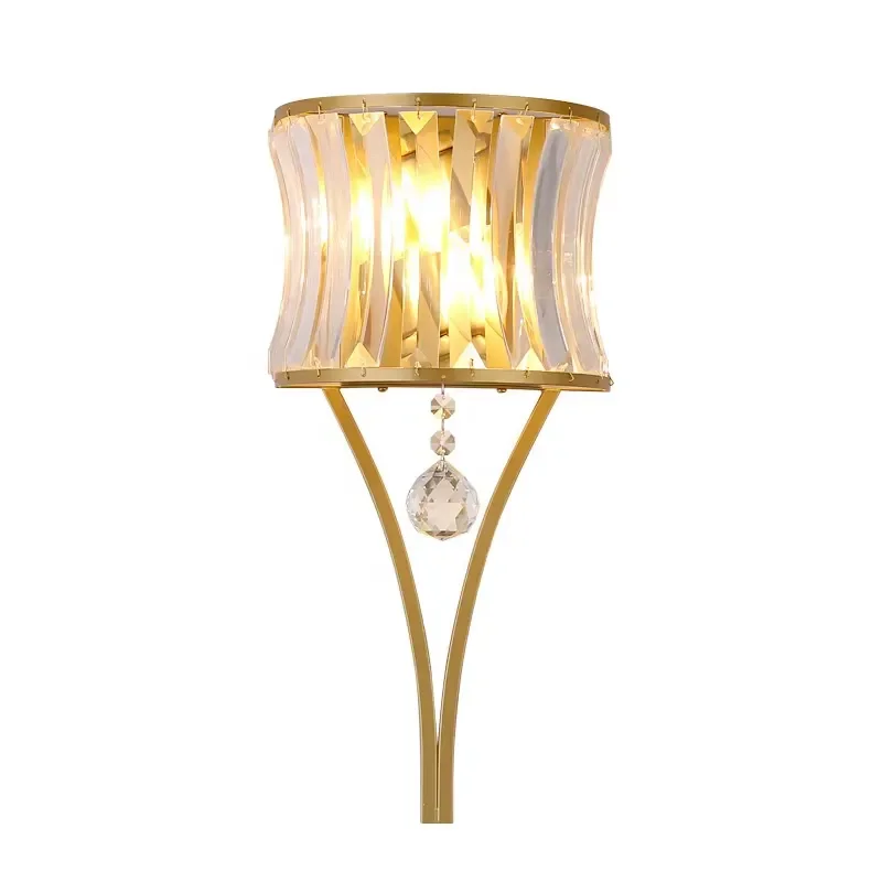 for Modern Luxury Gold Interior Wall Lamps Crystal Metal Living Room Lighting Elegant Wall Lamps Decoration